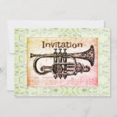 Trumpet en Muzieknoten Kaart (Voorkant)