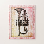 Trumpet en Muzieknoten Legpuzzel (Verticaal)