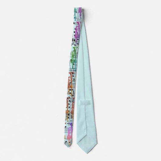 Trumpet en Muzieknoten Stropdas (Achterkant)