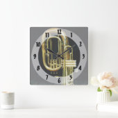 Trumpet en Tuba Vierkante Klok (Huis)