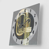 Trumpet en Tuba Vierkante Klok (Hoek)