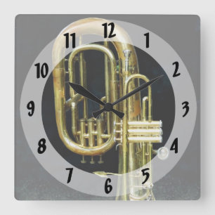 Trumpet en Tuba Vierkante Klok