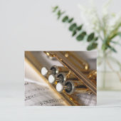Trumpet en vel Music Brass Instrument Briefkaart (Staand voorkant)