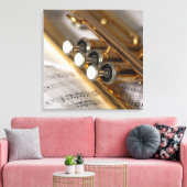 Trumpet en vel Music Brass Instrument Canvas Afdruk (Insitu (Woonkamer))