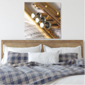 Trumpet en vel Music Brass Instrument Canvas Afdruk (Insitu (Slaapkamer))