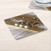 Trumpet en vel Music Brass Instrument Kartonnen Onderzetters (Schuin)