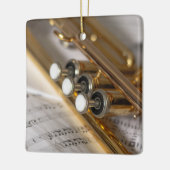 Trumpet en vel Music Brass Instrument Keramisch Ornament (Links)