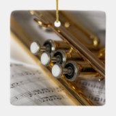 Trumpet en vel Music Brass Instrument Keramisch Ornament (Achterkant)