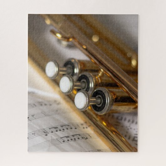 Trumpet en vel Music Brass Instrument Legpuzzel (Verticaal)