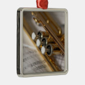 Trumpet en vel Music Brass Instrument Metalen Ornament (Rechts)