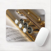 Trumpet en vel Music Brass Instrument Muismat (Met muis)