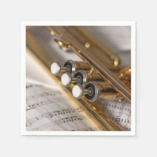 Trumpet en vel Music Brass Instrument Servet (Voorkant)