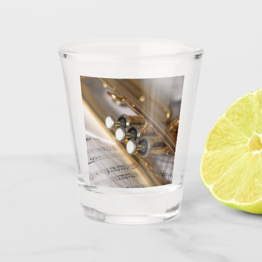 Trumpet en vel Music Brass Instrument Shot Glas (Voorkant)