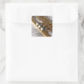 Trumpet en vel Music Brass Instrument Vierkante Sticker (Tas)