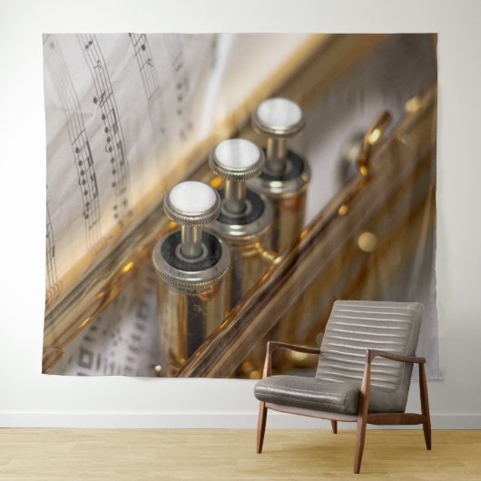 Trumpet en vel Music Brass Instrument Wandkleed (In Situ (horizontaal))