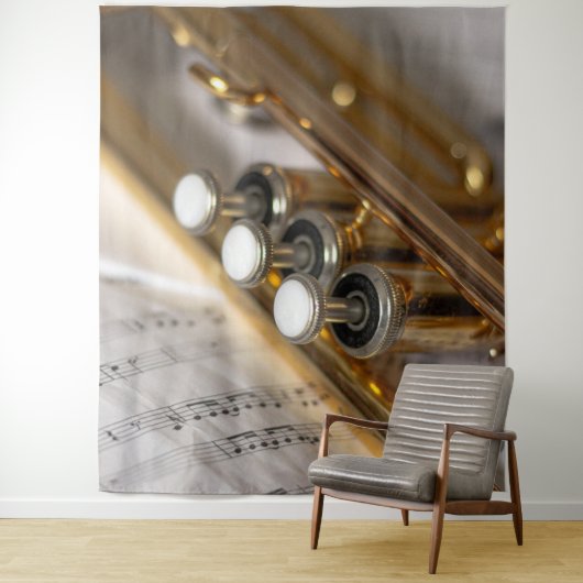Trumpet en vel Music Brass Instrument Wandkleed (In situ)