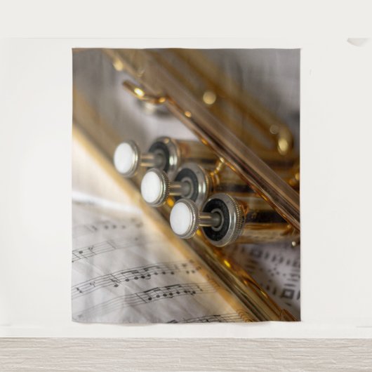 Trumpet en vel Music Brass Instrument Wandkleed (Voorkant)