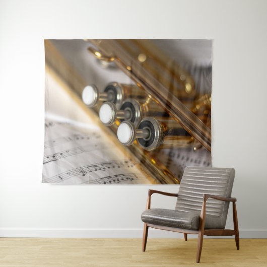 Trumpet en vel Music Brass Instrument Wandkleed (In Situ (horizontaal))