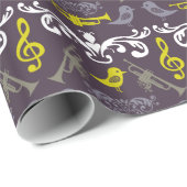 Trumpet en vogel cadeaupapier (Rol Hoek)