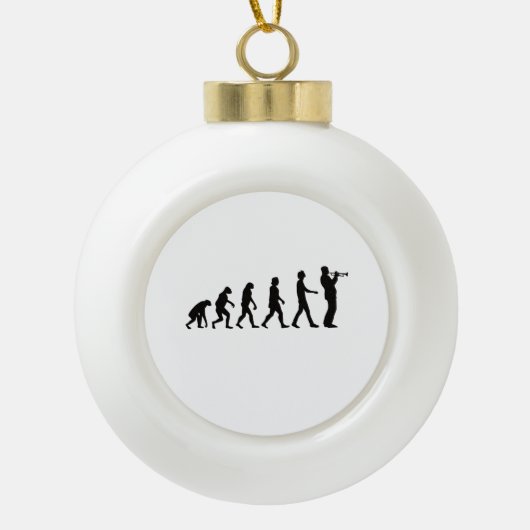 Trumpet Evolution Keramische Bal Ornament (Voorkant)