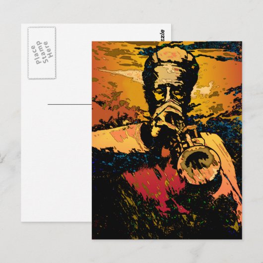 Trumpet Fire Briefkaart (Voorkant / Achterkant)