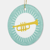 Trumpet Fun Turquoise Swirl Music Keramisch Ornament (Links)