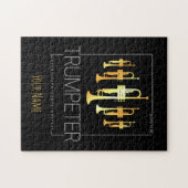 Trumpet Geboren als Trumpeter voor muzikanten Legpuzzel (Horizontaal)