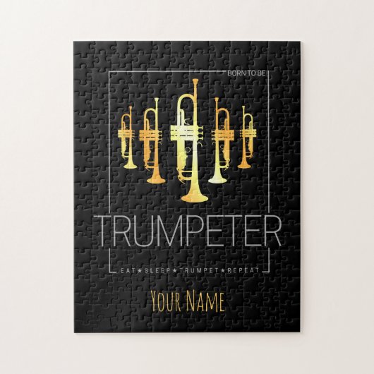 Trumpet Geboren als Trumpeter voor muzikanten Legpuzzel (Verticaal)
