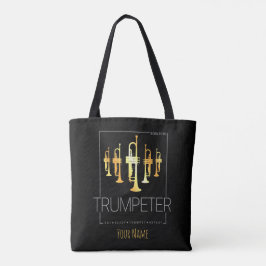 Trumpet Geboren als Trumpeter voor muzikanten Tote Bag