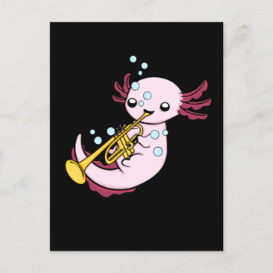 Trumpet Gift Kinder Marching Band Axolotl Trumpet Briefkaart
