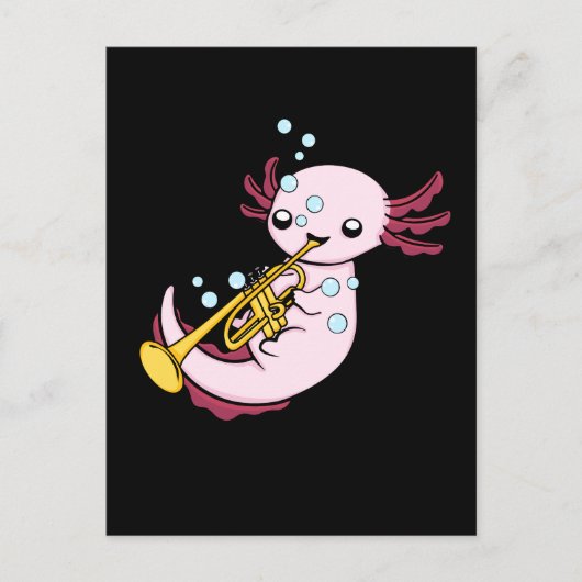 Trumpet Gift Kinder Marching Band Axolotl Trumpet Briefkaart (Voorkant)