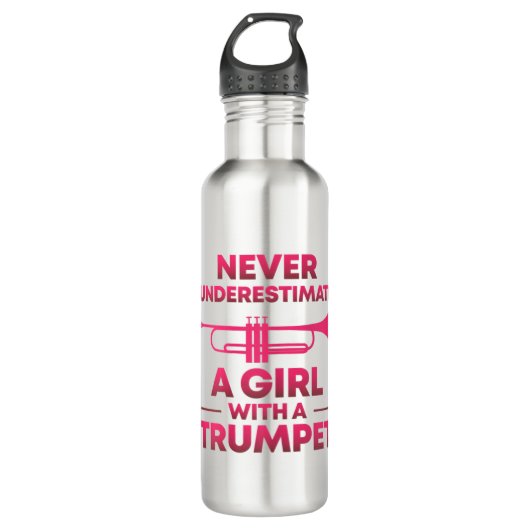Trumpet Girl Funny Trumpet Player Gift Marking Ba Waterfles (Voorkant)