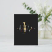 Trumpet hartslag briefkaart (Staand voorkant)