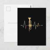 Trumpet hartslag briefkaart (Voorkant / Achterkant)