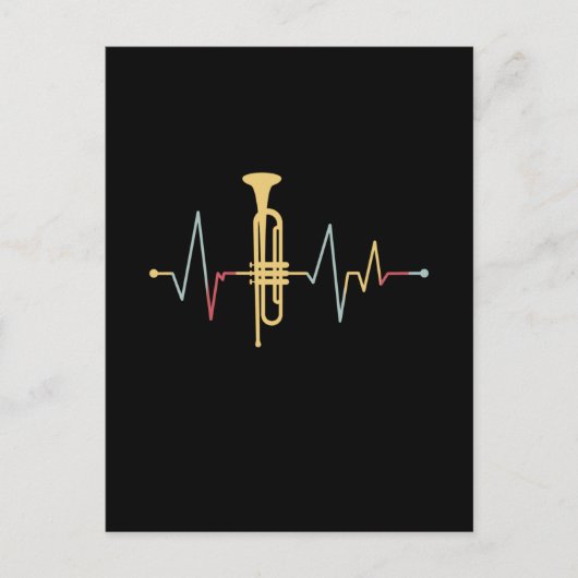 Trumpet hartslag briefkaart (Voorkant)