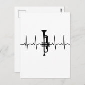 Trumpet hartslag briefkaart (Voorkant / Achterkant)