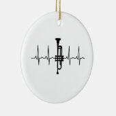 Trumpet hartslag keramisch ornament (Rechts)