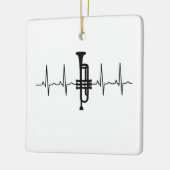 Trumpet hartslag keramisch ornament (Links)