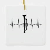 Trumpet hartslag keramisch ornament (Voorkant)