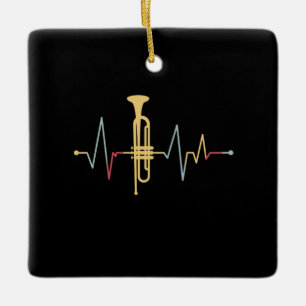 Trumpet hartslag keramisch ornament