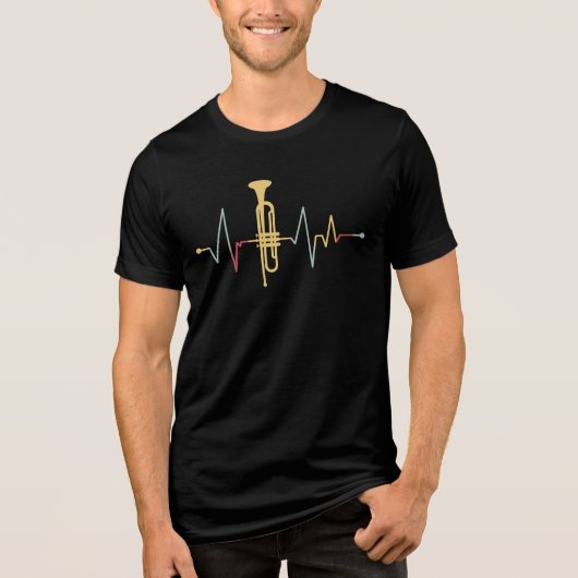 Trumpet hartslag Tri-Blend shirt (Voorkant)