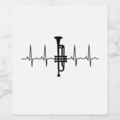 Trumpet hartslag wijn etiket (Enkel label)