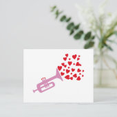 Trumpet Hearts Briefkaart (Staand voorkant)