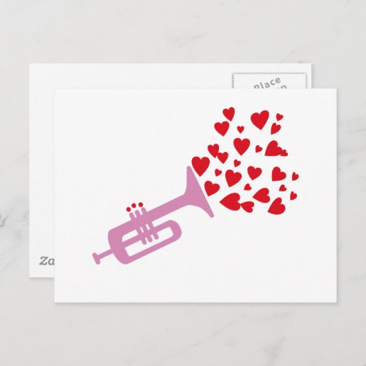 Trumpet Hearts Briefkaart (Voorkant / Achterkant)