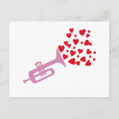 Trumpet Hearts Briefkaart (Voorkant)