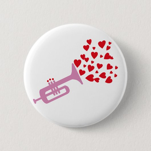 Trumpet Hearts Ronde Button 5,7 Cm (Voorkant)
