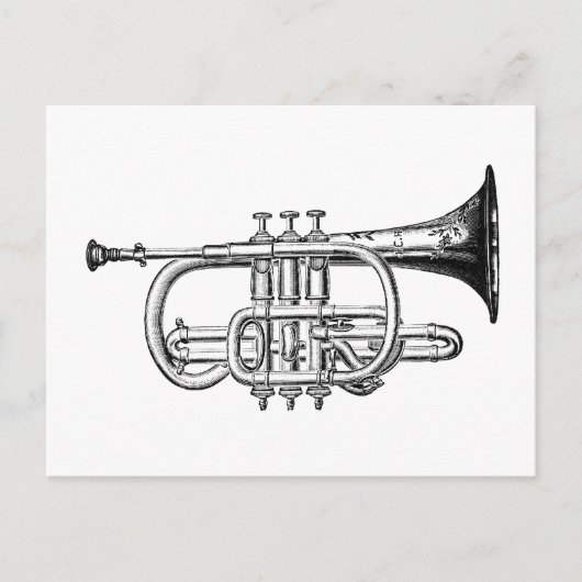 Trumpet-houtengravering Briefkaart (Voorkant)