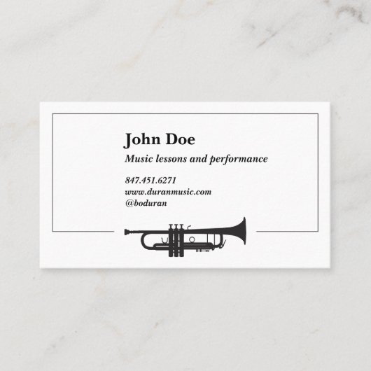 Trumpet Illustration Visitekaartjes (Voorkant)