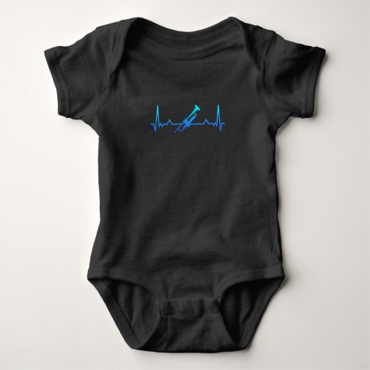 Trumpet Jazz Music Heartbeat Pap Gift Romper (Voorkant)