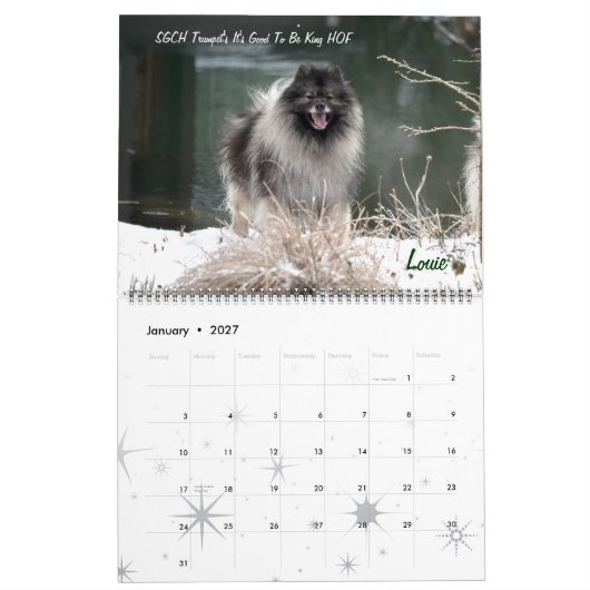 Trumpet Keeshond Calendar Kalender (Jan 2027)